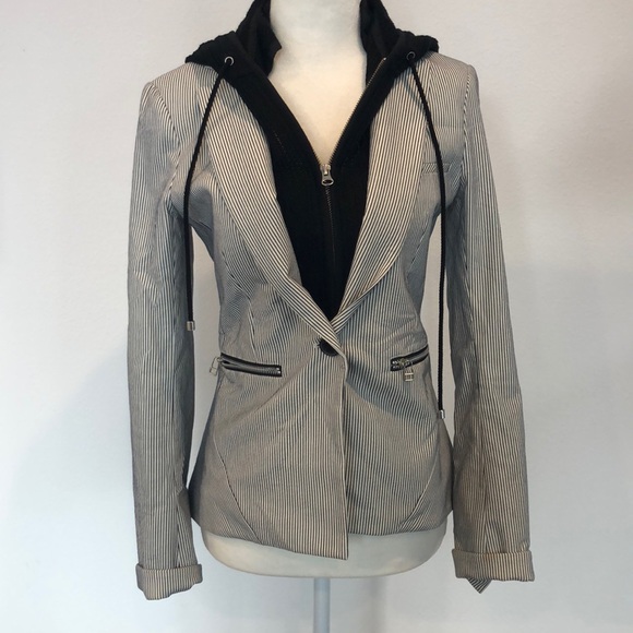 Veronica Beard Jackets & Blazers - Veronica Beard Striped Blazer with Hoodie